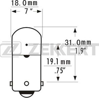 Zekkert LP-1034 - Ampoule, feu éclaireur de plaque cwaw.fr