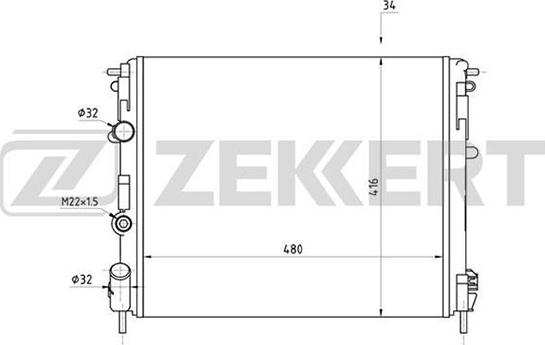 Zekkert MK-1042 - Radiateur, refroidissement du moteur cwaw.fr