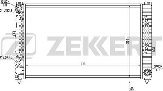 Zekkert MK-1066 - Radiateur, refroidissement du moteur cwaw.fr