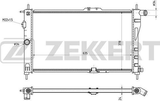 Zekkert MK-1061 - Radiateur, refroidissement du moteur cwaw.fr