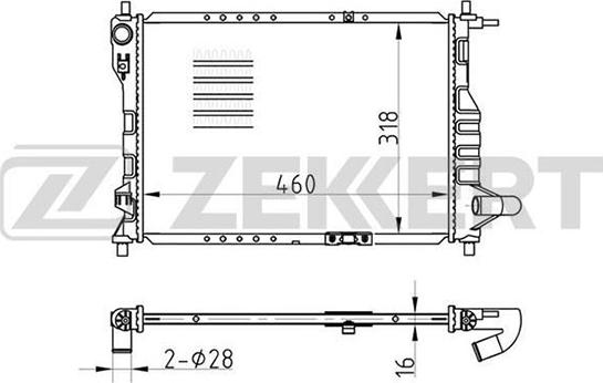 Zekkert MK-1007 - Radiateur, refroidissement du moteur cwaw.fr