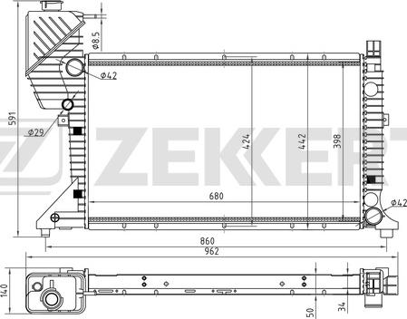 Zekkert MK-1038 - Radiateur, refroidissement du moteur cwaw.fr