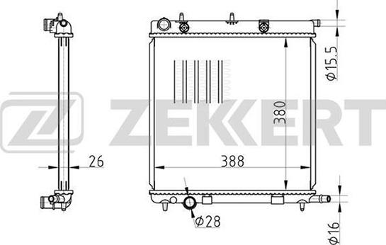 Zekkert MK-1074 - Radiateur, refroidissement du moteur cwaw.fr