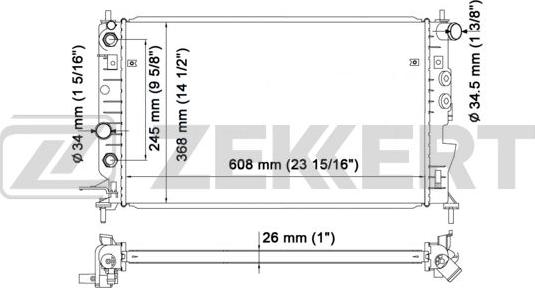 Zekkert MK-1075 - Radiateur, refroidissement du moteur cwaw.fr