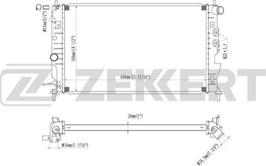 Zekkert MK-1077 - Radiateur, refroidissement du moteur cwaw.fr