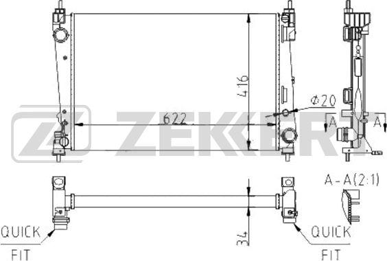 Zekkert MK-1196 - Radiateur, refroidissement du moteur cwaw.fr