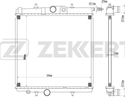 Zekkert MK-1102 - Radiateur, refroidissement du moteur cwaw.fr