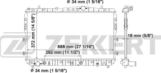 Zekkert MK-1182 - Radiateur, refroidissement du moteur cwaw.fr