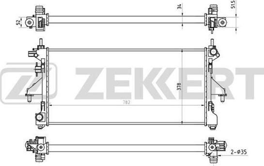 Zekkert MK-1133 - Radiateur, refroidissement du moteur cwaw.fr