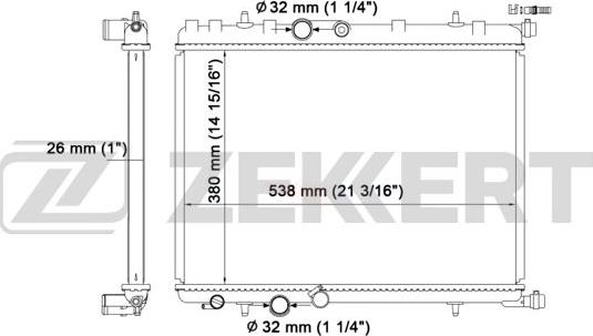 Zekkert MK-1214 - Radiateur, refroidissement du moteur cwaw.fr