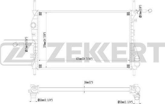 Zekkert MK-1216 - Radiateur, refroidissement du moteur cwaw.fr