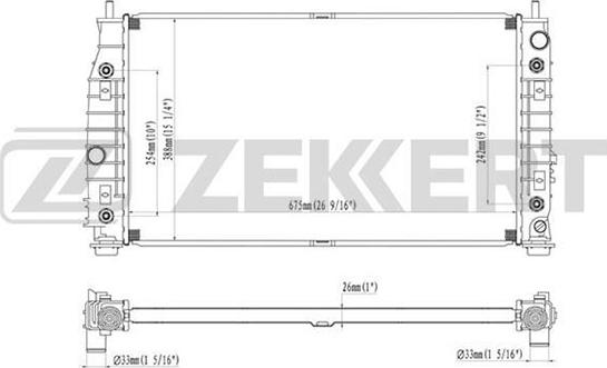 Zekkert MK-1233 - Radiateur, refroidissement du moteur cwaw.fr