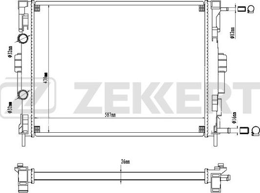 Zekkert MK-1270 - Radiateur, refroidissement du moteur cwaw.fr