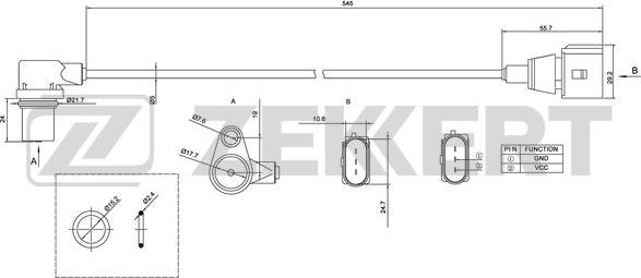 Zekkert SE-4001 - Capteur d'angle, vilebrequin cwaw.fr