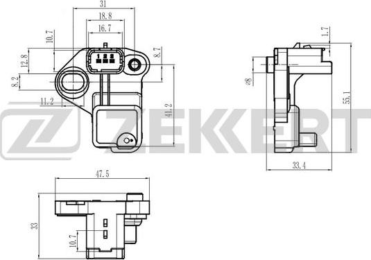 Zekkert SE-4107 - Capteur d'angle, vilebrequin cwaw.fr