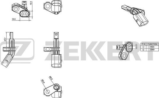 Zekkert SE-6016 - Capteur, vitesse de roue cwaw.fr