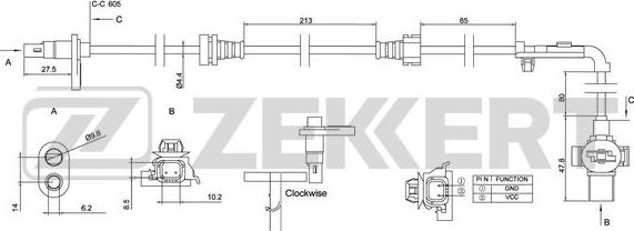 Zekkert SE-6150 - Capteur, vitesse de roue cwaw.fr