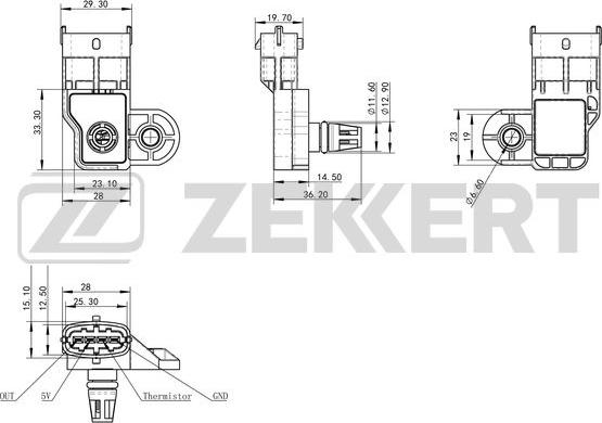 Zekkert SE-1040 - Capteur, pression du tuyau d'admission cwaw.fr