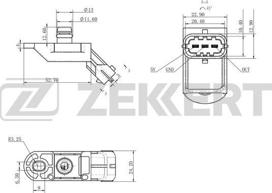 Zekkert SE-1054 - Capteur, pression du tuyau d'admission cwaw.fr