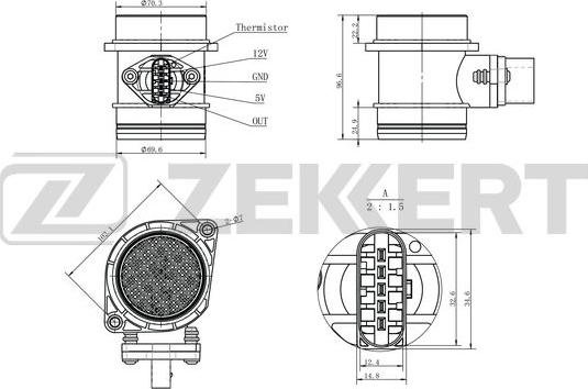 Zekkert SE-1065 - Capteur, pression du tuyau d'admission cwaw.fr