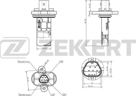 Zekkert SE-1008 - Débitmètre de masse d'air cwaw.fr