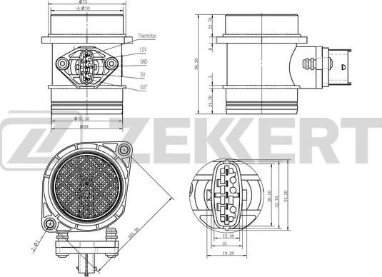 Zekkert SE-1003 - Débitmètre de masse d'air cwaw.fr