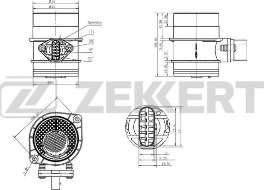 Zekkert SE-1019 - Débitmètre de masse d'air cwaw.fr