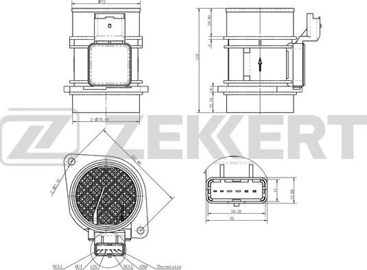 Zekkert SE-1016 - Débitmètre de masse d'air cwaw.fr