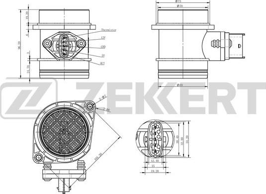 Zekkert SE-1013 - Débitmètre de masse d'air cwaw.fr