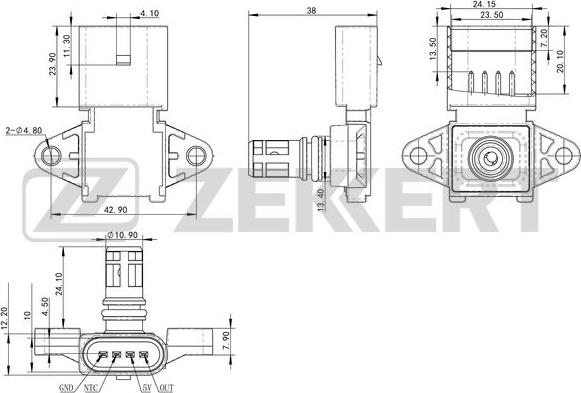 Zekkert SE-1038 - Capteur, pression du tuyau d'admission cwaw.fr