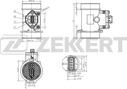 Zekkert SE-1020 - Débitmètre de masse d'air cwaw.fr