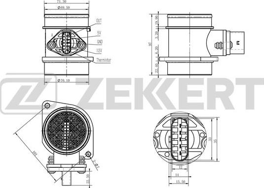 Zekkert SE-1021 - Débitmètre de masse d'air cwaw.fr