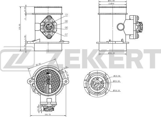 Zekkert SE-1023 - Débitmètre de masse d'air cwaw.fr