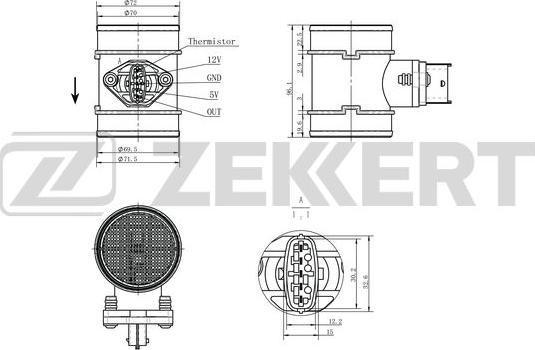 Zekkert SE-1100 - Capteur, pression du tuyau d'admission cwaw.fr