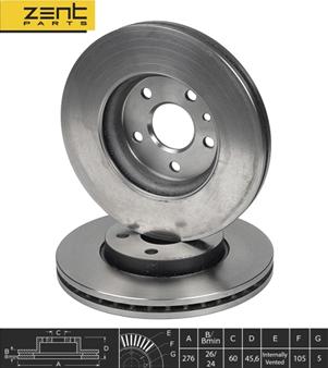 ZENTPARTS Z05961 - Disque de frein cwaw.fr