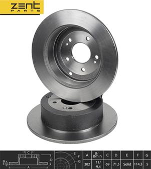 ZENTPARTS Z06163 - Disque de frein cwaw.fr