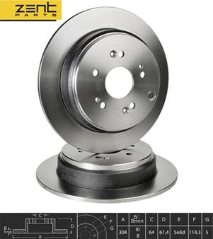 ZENTPARTS Z06124 - Disque de frein cwaw.fr