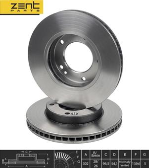 ZENTPARTS Z06126 - Disque de frein cwaw.fr