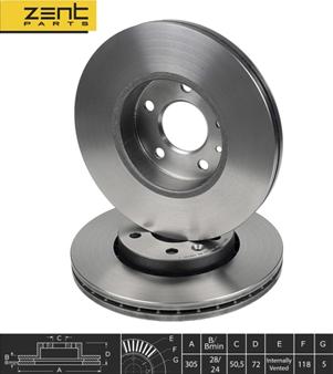 ZENTPARTS Z06174 - Disque de frein cwaw.fr