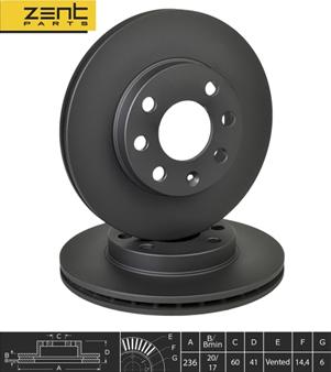 ZENTPARTS Z06257 - Disque de frein cwaw.fr