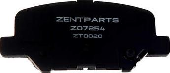 ZENTPARTS Z07254 - Kit de plaquettes de frein, frein à disque cwaw.fr