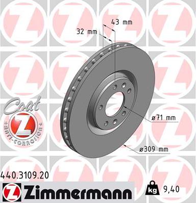 Zimmermann 440.3109.20 - Disque de frein cwaw.fr