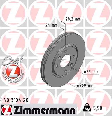 Zimmermann 440.3104.20 - Disque de frein cwaw.fr