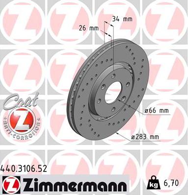 Zimmermann 440.3106.52 - Disque de frein cwaw.fr