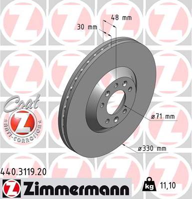 Zimmermann 440.3119.20 - Disque de frein cwaw.fr