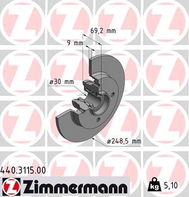 Zimmermann 440.3115.00 - Disque de frein cwaw.fr