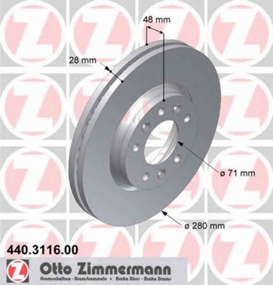 Zimmermann 440.3116.00 - Disque de frein cwaw.fr