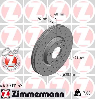 Zimmermann 440.3111.52 - Disque de frein cwaw.fr