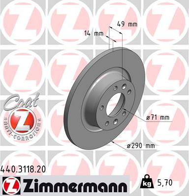 Zimmermann 440.3118.20 - Disque de frein cwaw.fr