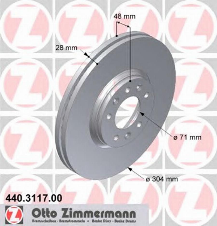 Zimmermann 440.3117.00 - Disque de frein cwaw.fr